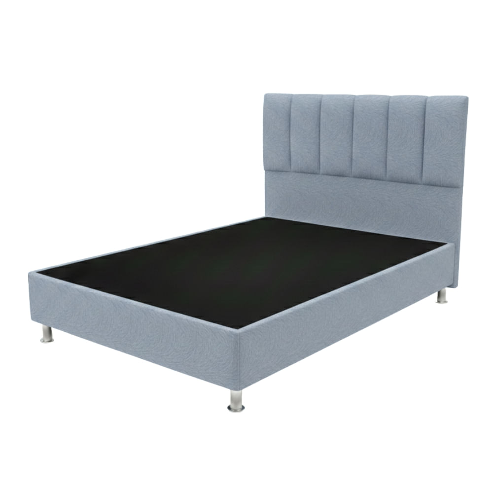 Cama box tarima Fabric Home Essenza + Cabecera Malva 2 plaza