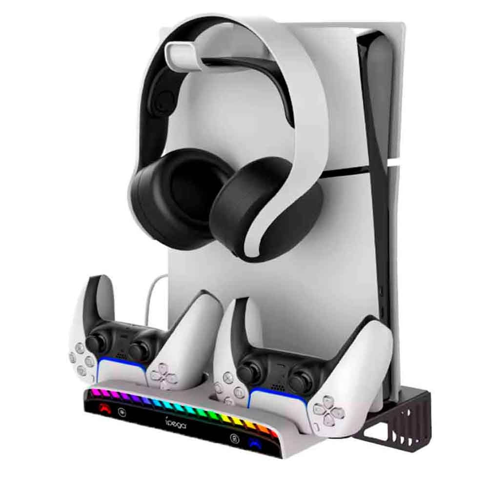 Soporte de PS5 Slim, Pro y Clásico para pared con cargador d