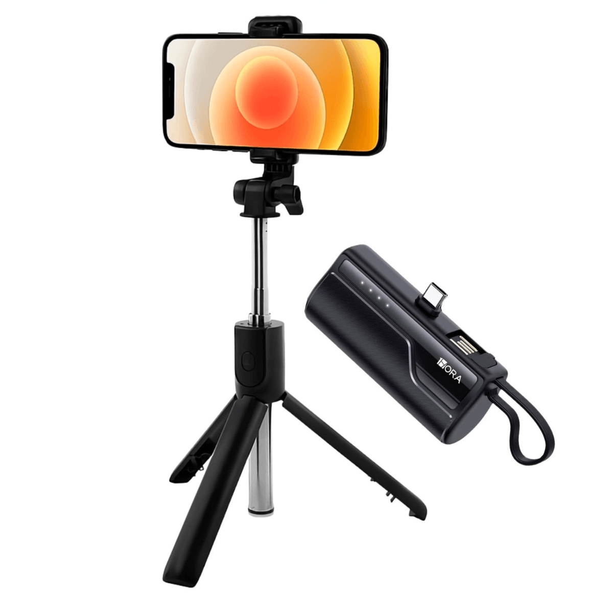 Kit Cargador Portátil GAR262 + Selfie Stick R1S Trípode BT